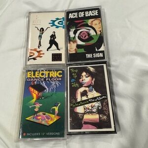 Lot of (4) Vintage 90’s Dance & Pop Audio Cassette Tapes